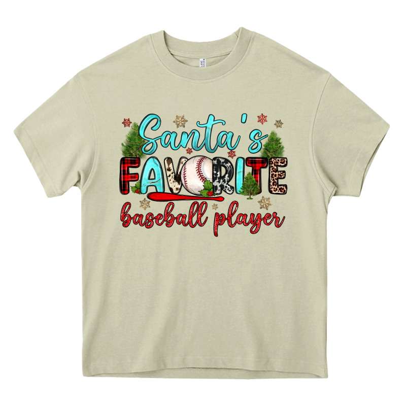 Santa S Favorite Baseball Player Heavy Core Tee by JahusDesignShop | Teevron