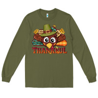 Army Green western thankful thanksgiving turkey Long Sleeve Tee - NancyCooperArtShop