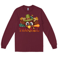 Burgundy western thankful thanksgiving turkey Long Sleeve Tee - NancyCooperArtShop