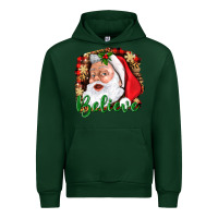 Forest Green Believe And Santa Urban Hoodie - BundleAndBundleShop