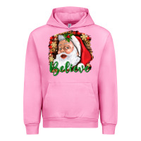 Fuchsia Pink Believe And Santa Urban Hoodie - BundleAndBundleShop