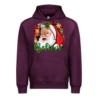 Mauve Wine Believe And Santa Urban Hoodie - BundleAndBundleShop