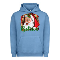 Pigment Pebble Blue Believe And Santa Urban Hoodie - BundleAndBundleShop