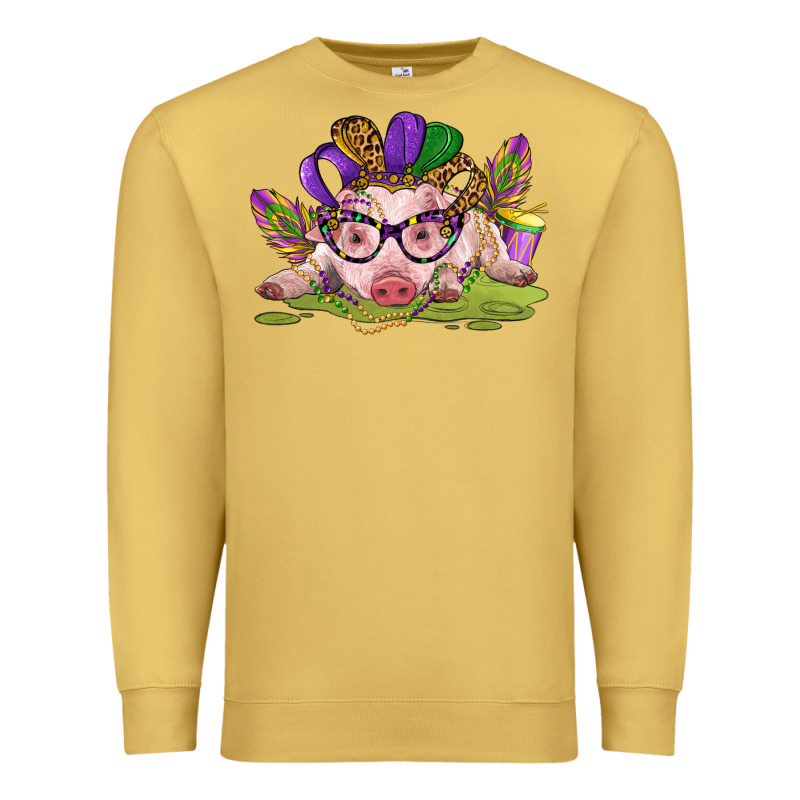 Mardi Gras Pig Premium Sweatshirt by CowGirlArtShop | Teevron