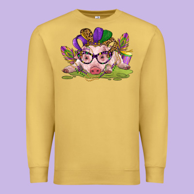 Mardi Gras Pig Premium Sweatshirt Designed By Cowgirlartshop