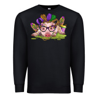 Black mardi gras pig Premium Sweatshirt - CowGirlArtShop