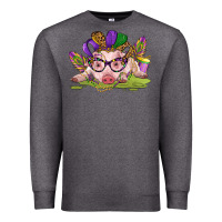Charcoal Heather mardi gras pig Premium Sweatshirt - CowGirlArtShop