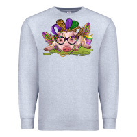 Heather Grey mardi gras pig Premium Sweatshirt - CowGirlArtShop