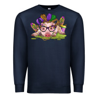 Navy mardi gras pig Premium Sweatshirt - CowGirlArtShop
