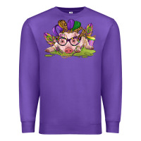 Purple mardi gras pig Premium Sweatshirt - CowGirlArtShop