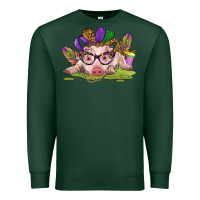 Sports Green mardi gras pig Premium Sweatshirt - CowGirlArtShop
