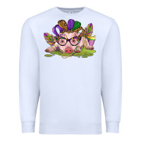 White mardi gras pig Premium Sweatshirt - CowGirlArtShop
