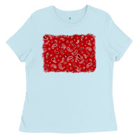 Baby Blue bandana background Ladies Tee - AdoDesignShop