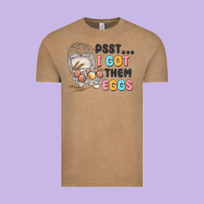 Psst I Got Them Eggs Vintage Tee Designed By Maliassmallbusiness