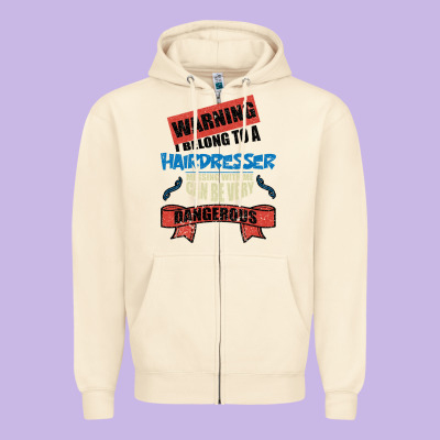 I Belong To A Hairdresser Warning Job Funny Partner Zipper Hoodie Designed By Bettercallsaul