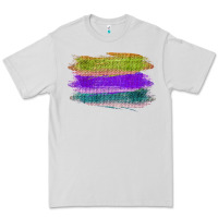 Green Purple Cyan Colored Triple Brush Strokes Premium Tee | Teevron