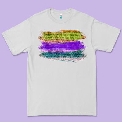 Green Purple Cyan Colored Triple Brush Strokes Premium Tee Designed By Bettercallsaul