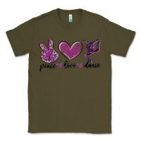 Army Green peace love dance Classic Tee - MaliasSmallBusiness