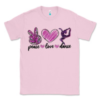 Bubblegum Pink peace love dance Classic Tee - MaliasSmallBusiness