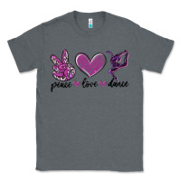 Charcoal Heather peace love dance Classic Tee - MaliasSmallBusiness