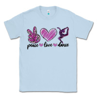 Dusty Blue peace love dance Classic Tee - MaliasSmallBusiness