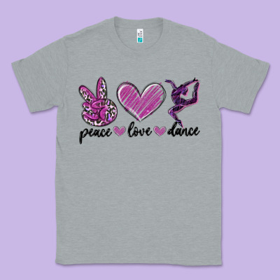 Peace Love Dance Classic Tee Designed By Maliassmallbusiness