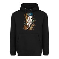 Black Lightning bolt Baseball Heavyweight Hoodie - HowdyJamesFarm