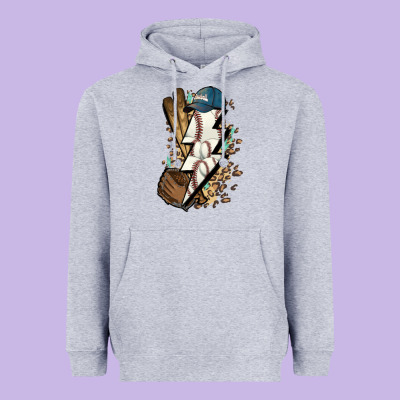 Lightning Bolt Baseball Heavyweight Hoodie Designed By Howdyjamesfarm
