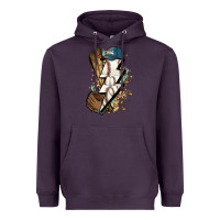 Plum Lightning bolt Baseball Heavyweight Hoodie - HowdyJamesFarm