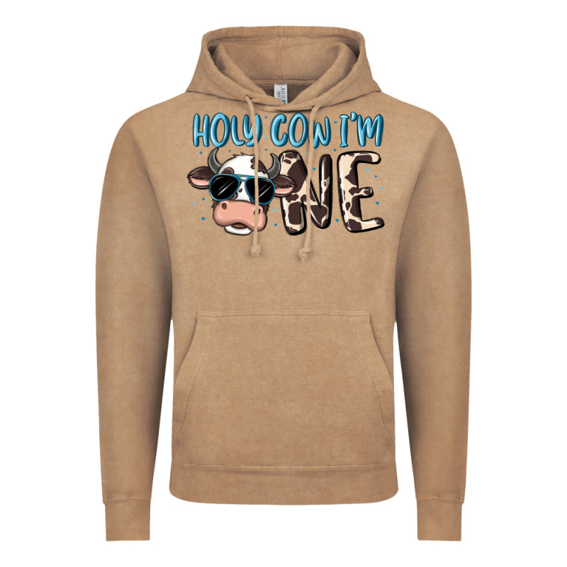 Holy Cow I'm One Vintage Hoodie by MaliasSmallBusiness | Teevron