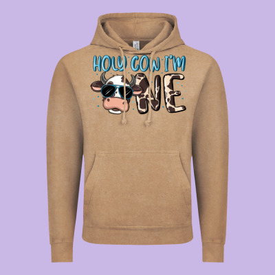 Holy Cow I'm One Vintage Hoodie Designed By Maliassmallbusiness