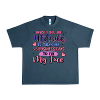 Midnight Navy once i get an attitude Urban Heavy Tee - MaliasSmallBusiness
