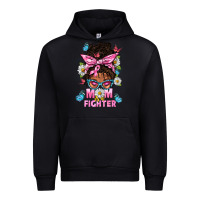 Black Mom Is A Fighter And Afro Messy Bun Mom Urban Hoodie - BundleAndBundleShop
