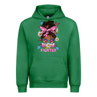 Emerald Mom Is A Fighter And Afro Messy Bun Mom Urban Hoodie - BundleAndBundleShop