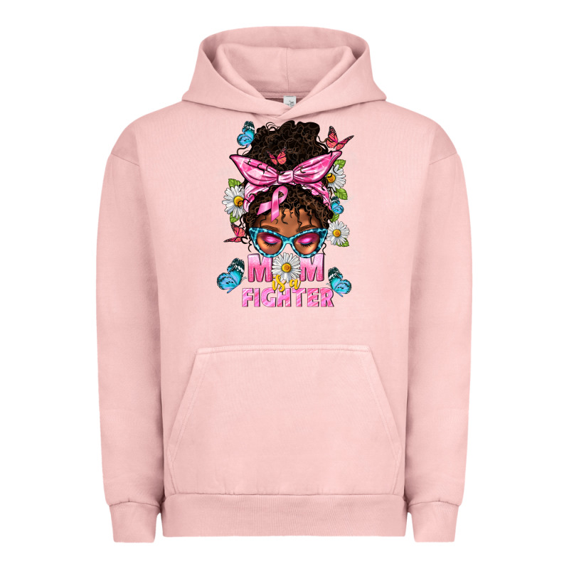 Mom Is A Fighter And Afro Messy Bun Mom Urban Hoodie by BundleAndBundleShop | Teevron