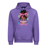 Tulip Mom Is A Fighter And Afro Messy Bun Mom Urban Hoodie - BundleAndBundleShop