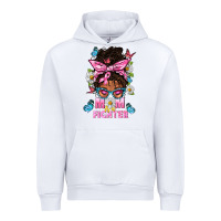 White Mom Is A Fighter And Afro Messy Bun Mom Urban Hoodie - BundleAndBundleShop