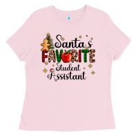 Bubblegum Pink santa's favorite student assistant Ladies Tee - AdoDesignShop