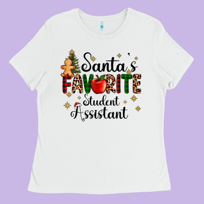Santa's Favorite Student Assistant Ladies Tee Designed By Adodesignshop