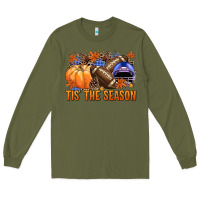 Army Green tis the season football Long Sleeve Tee - NancyCooperArtShop