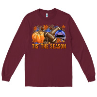 Burgundy tis the season football Long Sleeve Tee - NancyCooperArtShop