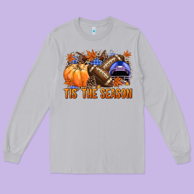 Tis The Season Football Long Sleeve Tee Designed By Nancycooperartshop