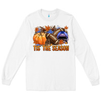 White tis the season football Long Sleeve Tee - NancyCooperArtShop