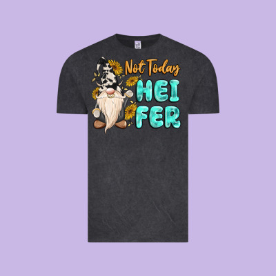 Not Today Heifer Cow Gnome Vintage Tee Designed By Maliassmallbusiness