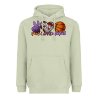 Matcha Peace love Basketball Heavyweight Hoodie - HowdyJamesFarm