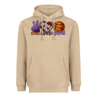 Mushroom Peace love Basketball Heavyweight Hoodie - HowdyJamesFarm