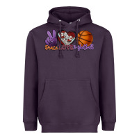 Plum Peace love Basketball Heavyweight Hoodie - HowdyJamesFarm