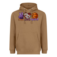 Peace Love Basketball Heavyweight Hoodie | Teevron