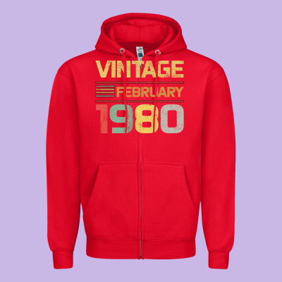 Born In 1980 Vintage February Zipper Hoodie Designed By Bettercallsaul