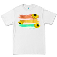 White Colored Triple Sunflower Brush Strokes Premium Tee - Bettercallsaul